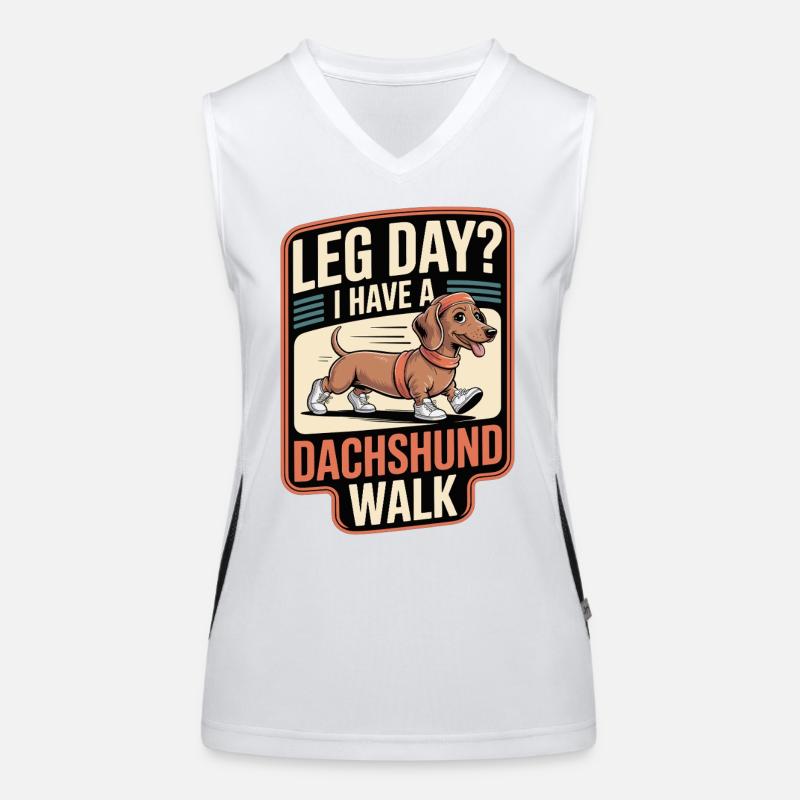 Dachshund Walk Women's Functional Contrast Tank Top
