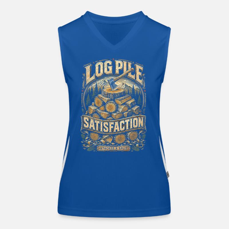 Holzfäller Baumfäller Log Pile Satisfaction Funktionelles Kontrast-Tank Top für Frauen