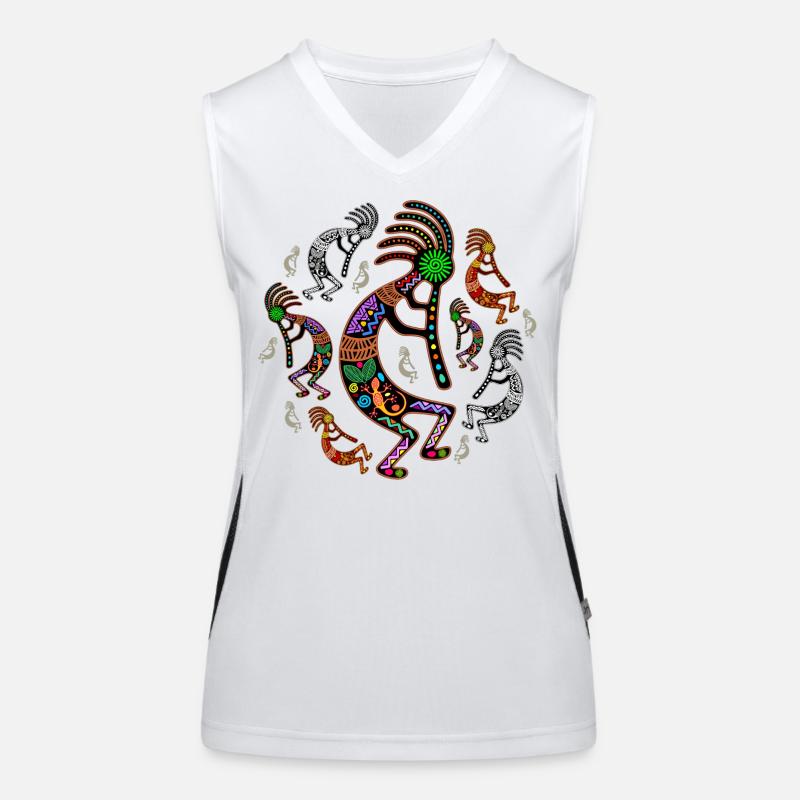 Kokopelli-Regenbogenfarben Funktionelles Kontrast-Tank Top für Frauen