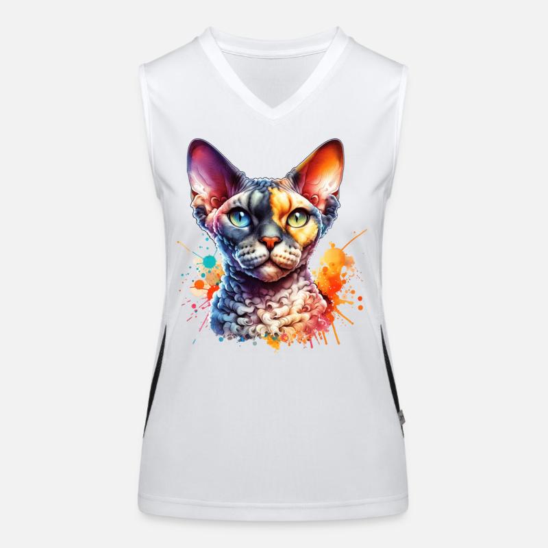 Devon Rex Motiv Funktionelles Kontrast-Tank Top für Frauen