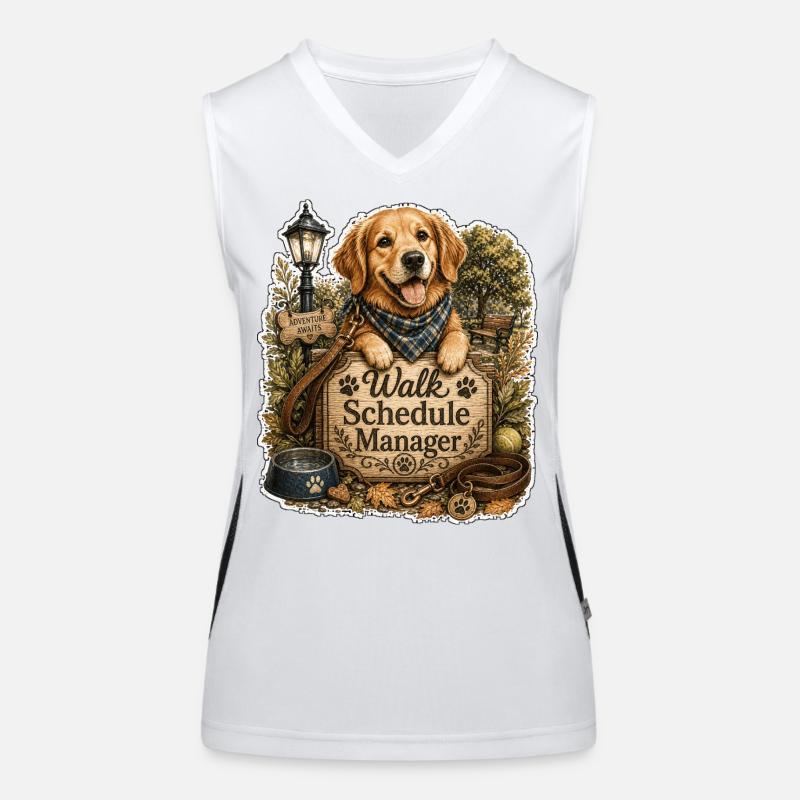 Walk Schedule Manager Dog Women's Functional Contrast Tank Top