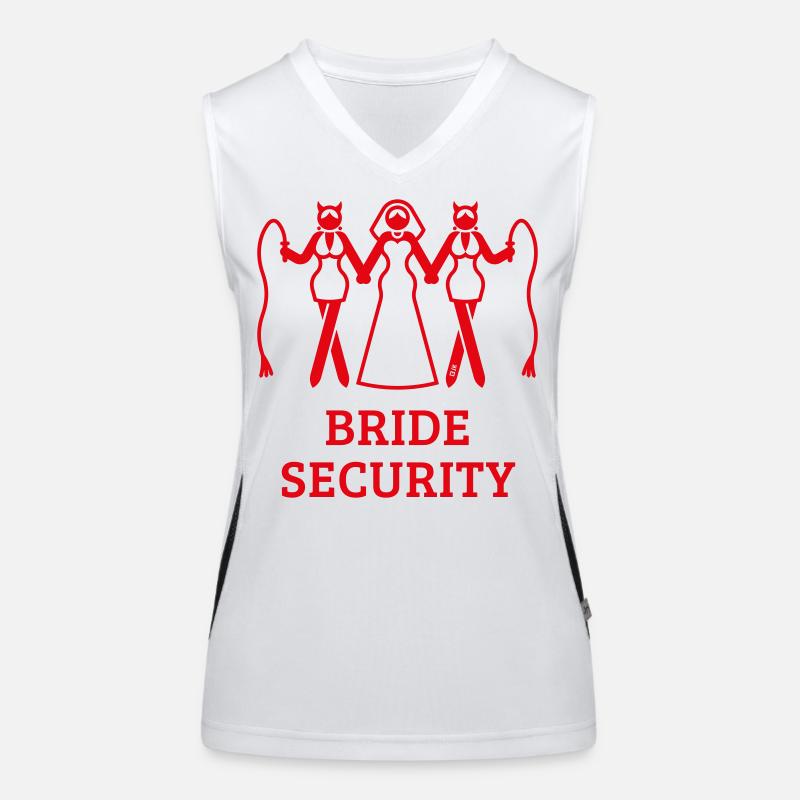 Bride Security (Bachelorette Party / Whip / Red) Women's Functional Contrast Tank Top