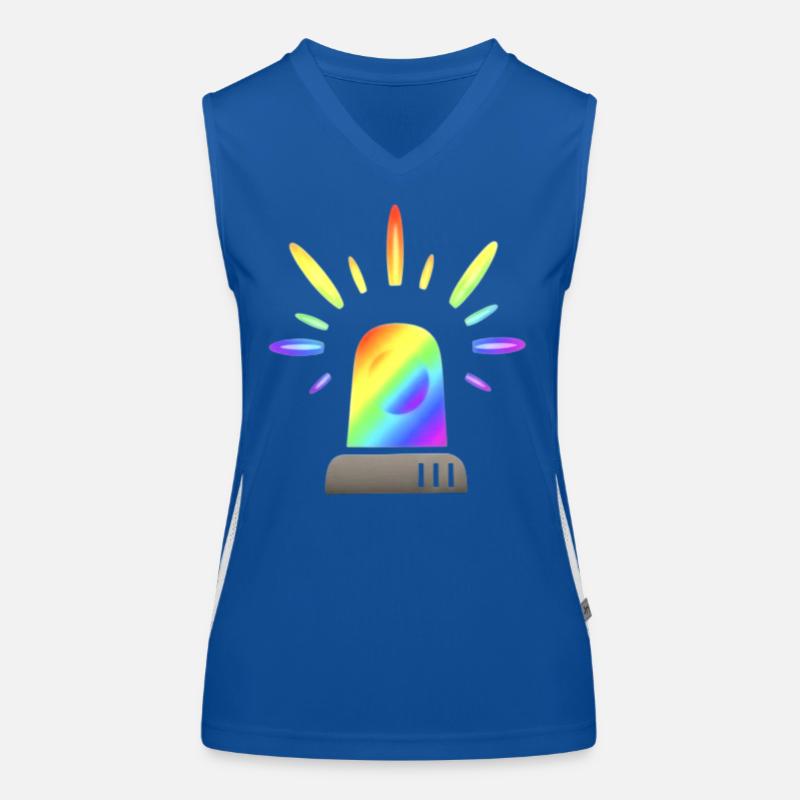 Regenbogen Sirene Warnleuchte Funktionelles Kontrast-Tank Top für Frauen