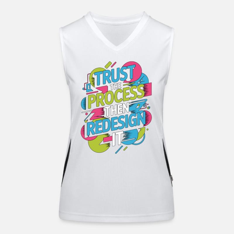 UX/UI Designer Trust The Process Then App Design Women's Functional Contrast Tank Top