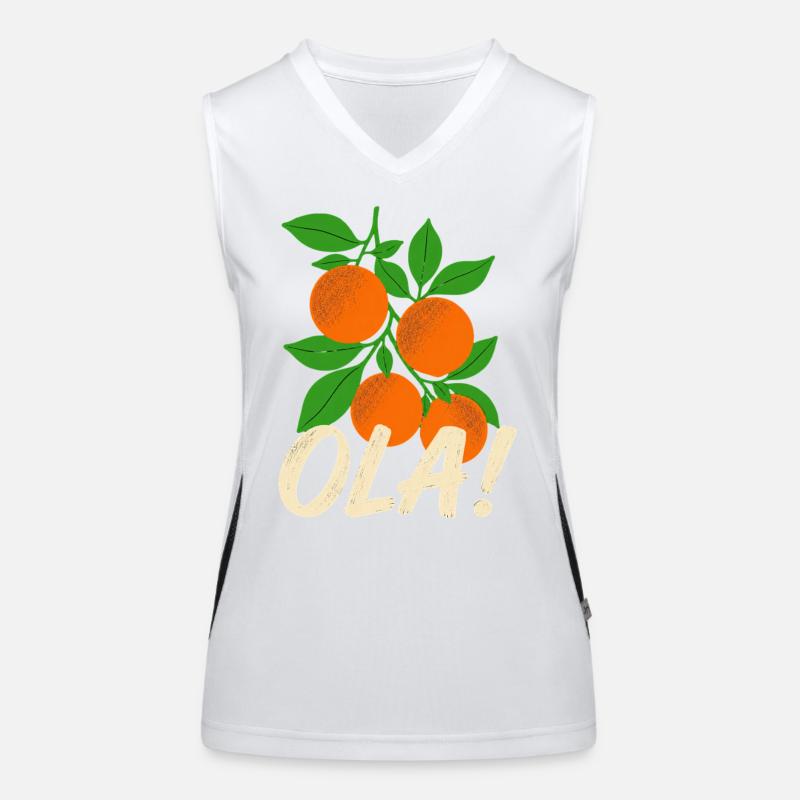 Salutations de Noël des plantes d’orange rétro d’Olá Débardeur respirant contrasté Femme