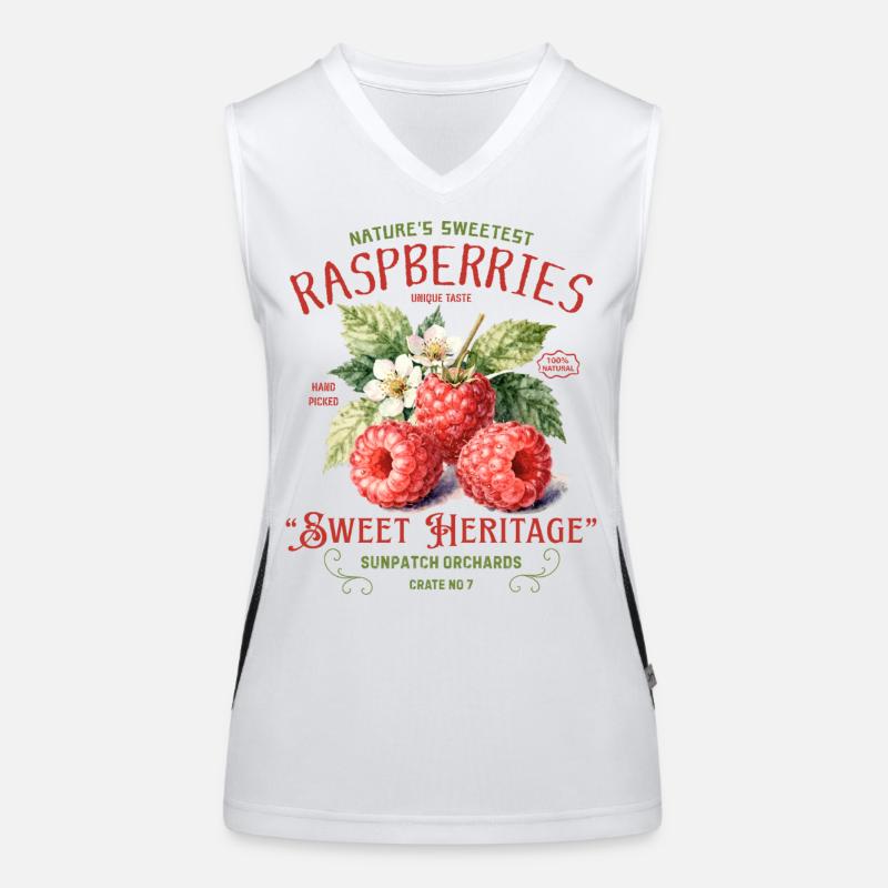 Raspberry Heritage Vintage Orchard Label Women's Functional Contrast Tank Top