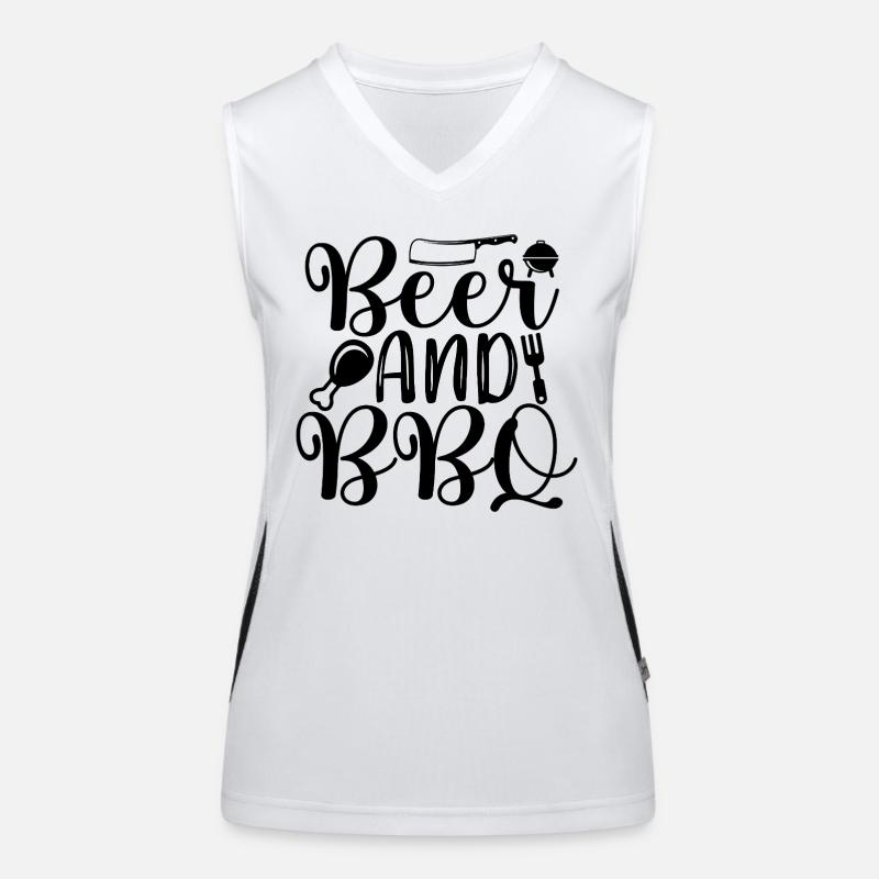 Beer & BBQ Funktionelles Kontrast-Tank Top für Frauen