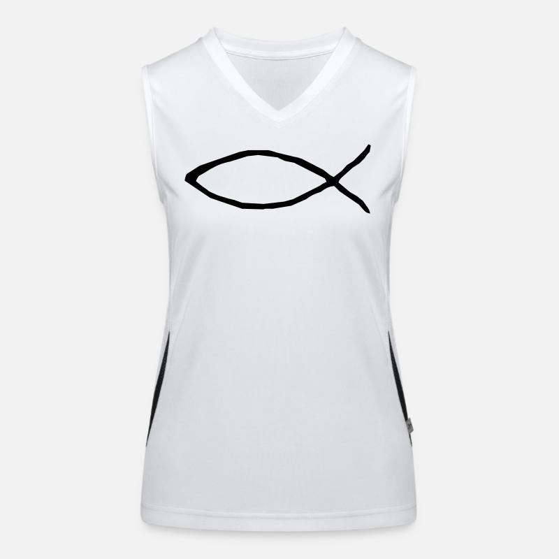 Christlicher Fisch Funktionelles Kontrast-Tank Top für Frauen