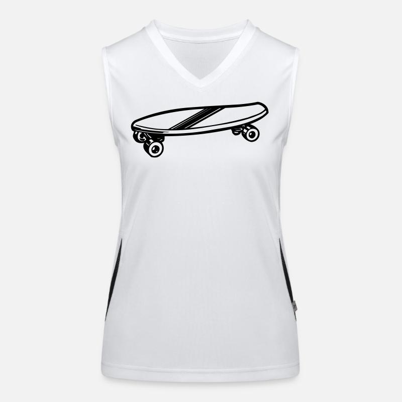 Skateboard Symbol Funktionelles Kontrast-Tank Top für Frauen