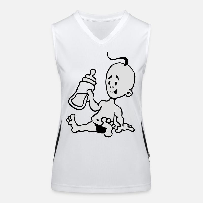 Bébé avec une bouteille de lait Débardeur respirant contrasté Femme