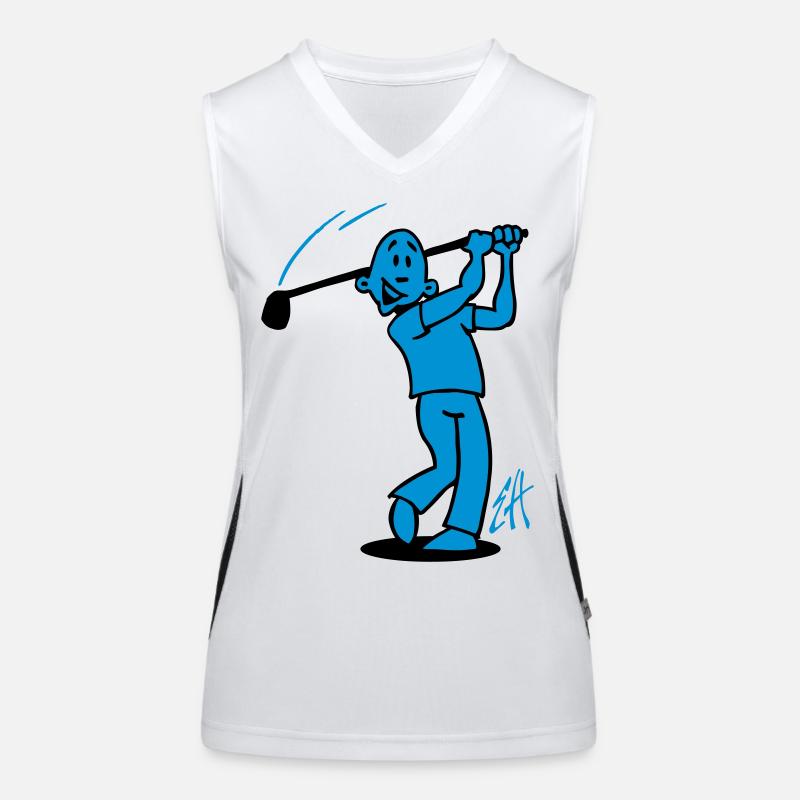 Swing into Laughter: Golf Design Women's Functional Contrast Tank Top