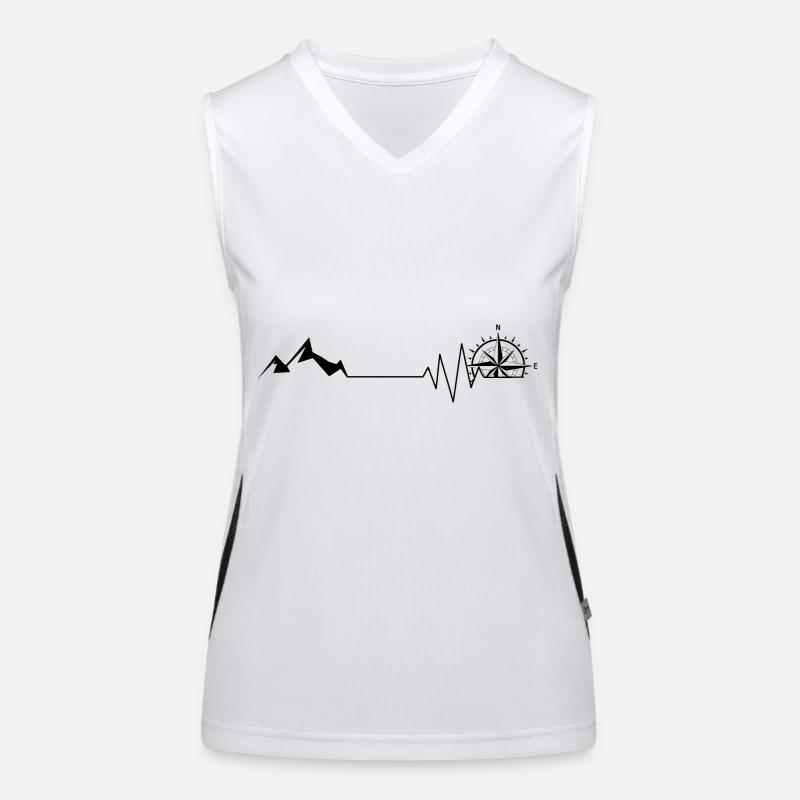 Heartbeat - Compass - Mountain - (2) Women's Functional Contrast Tank Top