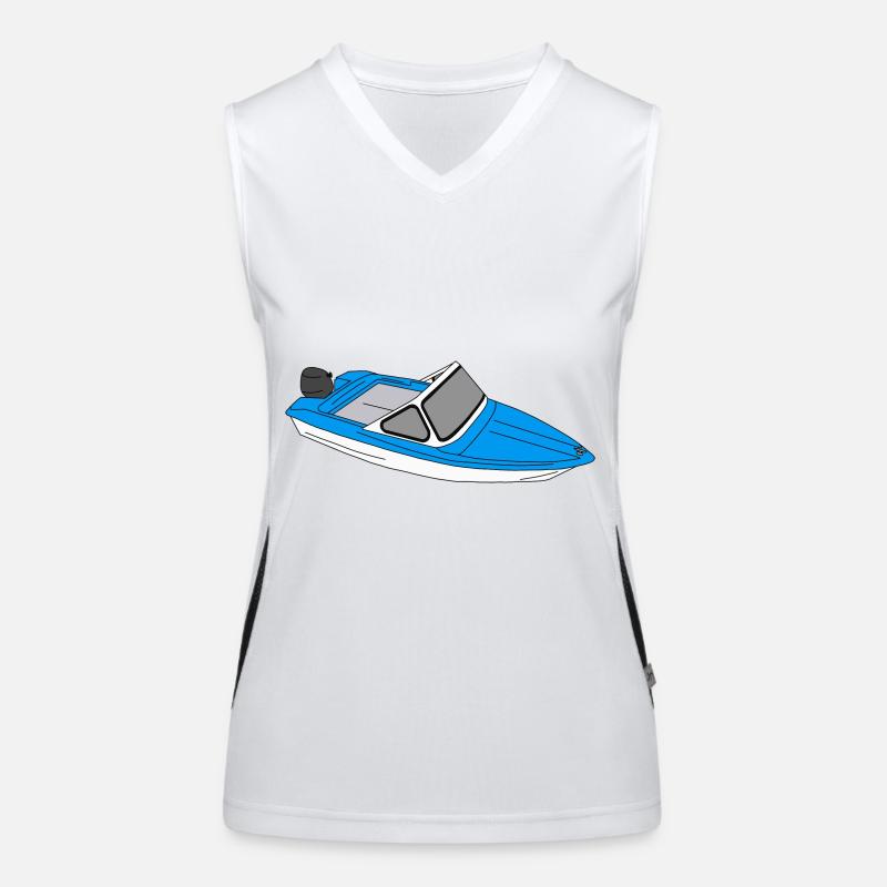 Boot DDR Comic Zeichnung Ostalgie Ossi Osten Ibis Funktionelles Kontrast-Tank Top für Frauen
