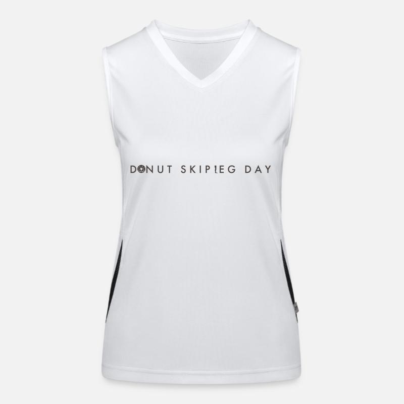 Donut-Skip-Leg-Tag Funktionelles Kontrast-Tank Top für Frauen