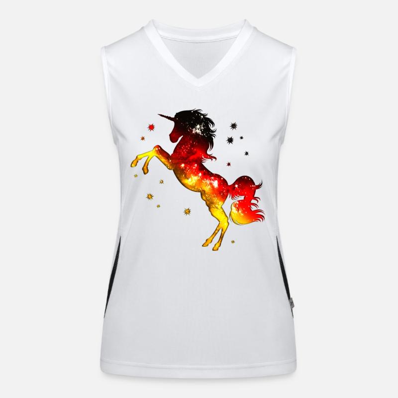 Unicorn, Germany Flag, Flag, Colors German Women's Functional Contrast Tank Top