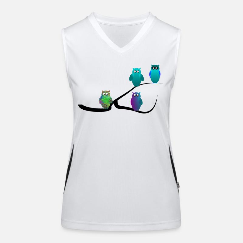 Eule Funktionelles Kontrast-Tank Top für Frauen