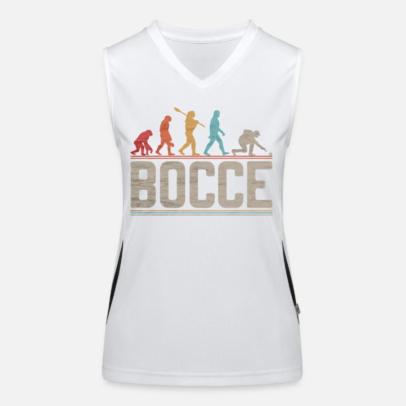 Bocce Evolution Evolution des Bocce Spielers Funktionelles Kontrast-Tank Top für Frauen