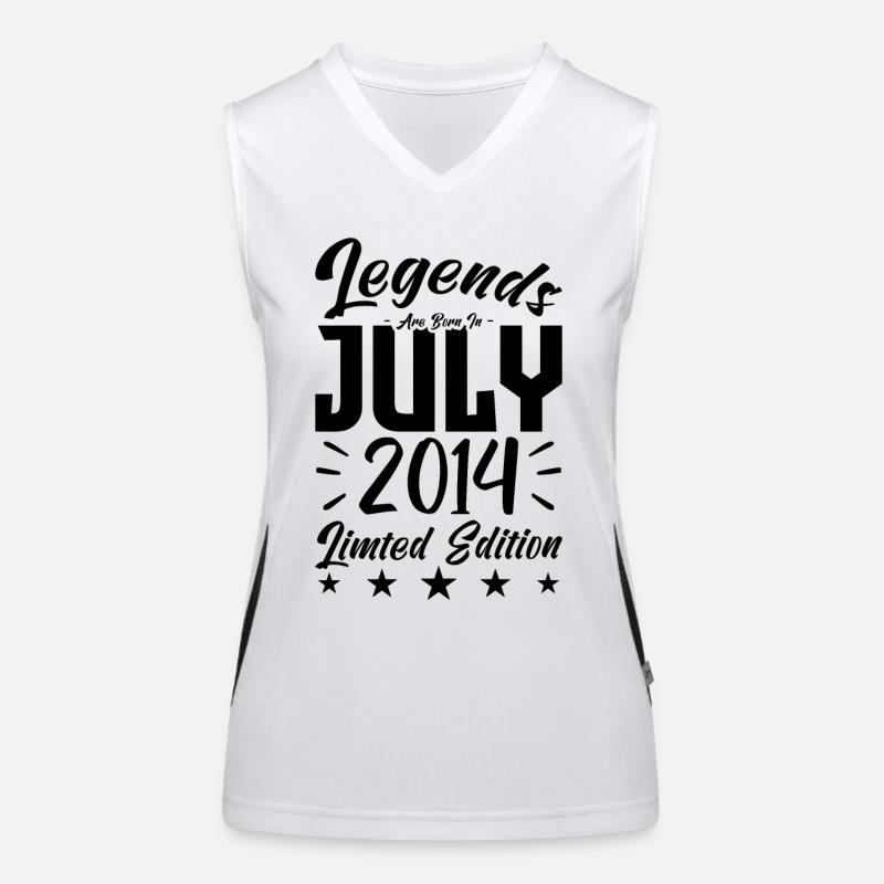 Geboren im Juli 2014. Geburtstagsgeschenk. Funktionelles Kontrast-Tank Top für Frauen