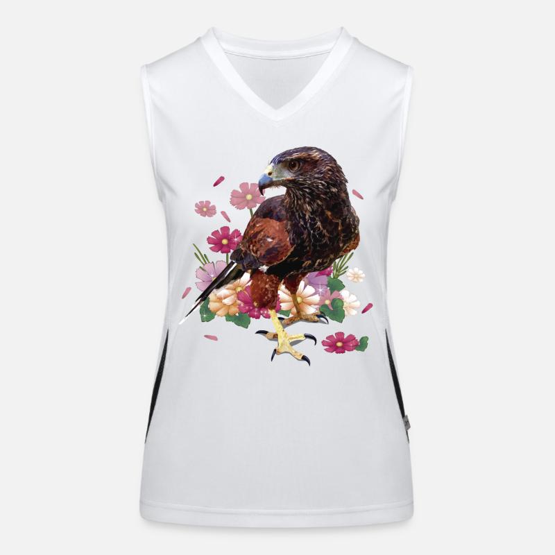 The red-and-black eagle - Women's Functional Contrast Tank Top - white/black