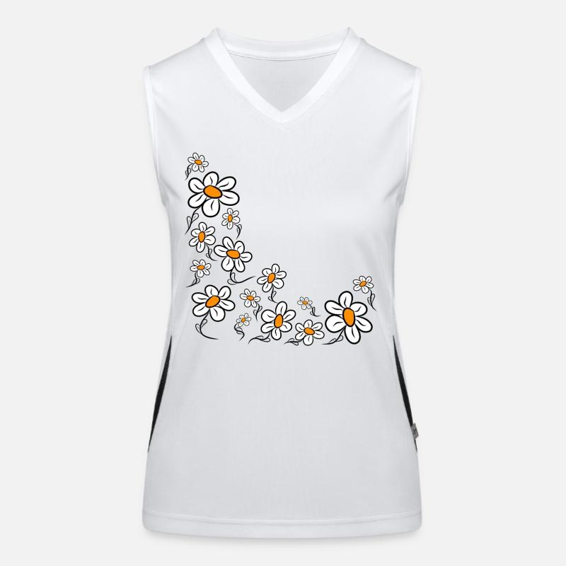 Gänseblümchen Margeriten Blumenranke Blume blumig Funktionelles Kontrast-Tank Top für Frauen