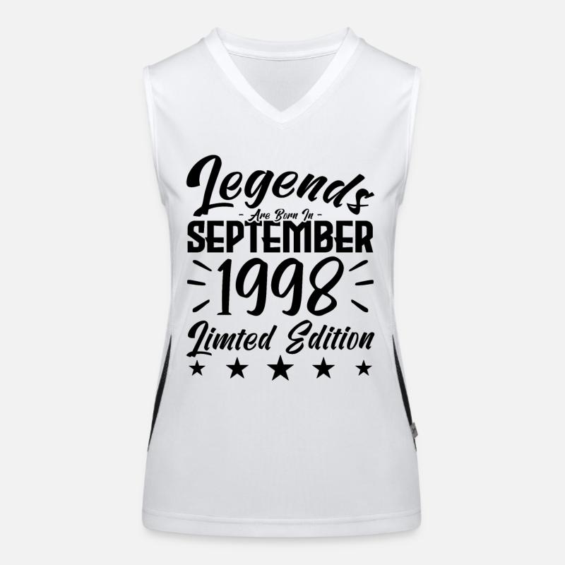 Naissance En Septembre 1998. Cadeau de September. Débardeur respirant contrasté Femme