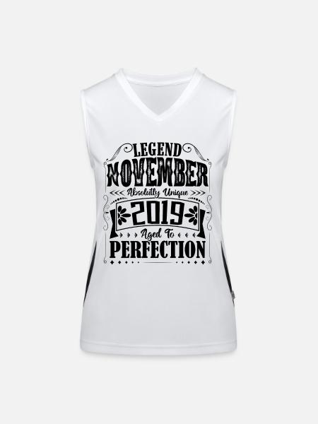 November 2019. Birthday Gift November 2019 - Women's Functional Contrast Tank Top - white/black - Front