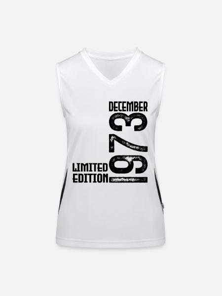 Birthday Gift December 1973. December 1973. - Women's Functional Contrast Tank Top - white/black - Front