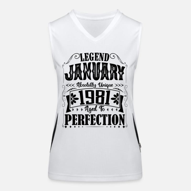 Januar 1981. Januar 1981 Geburtstagsgeschenk. Funktionelles Kontrast-Tank Top für Frauen