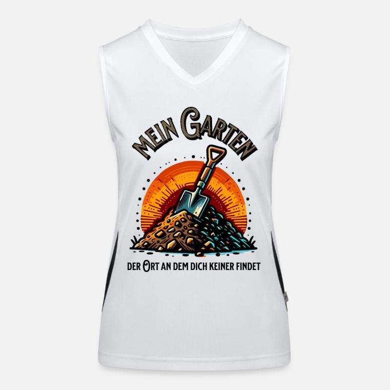 Mein Garten - lustiger Spruch - Gartenhumor - Ort Funktionelles Kontrast-Tank Top für Frauen