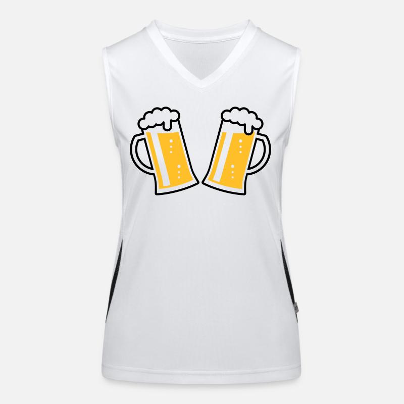 2 chopes à bière Prosten (bière / chope à bière / 2C) Débardeur respirant contrasté Femme