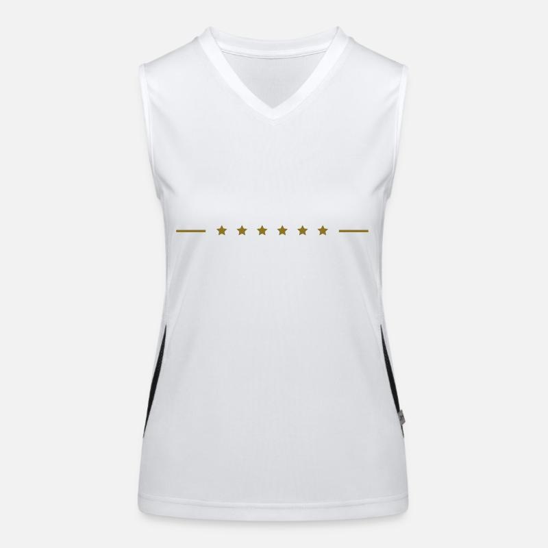 Noble decorative line with stars as underscore Women's Functional Contrast Tank Top