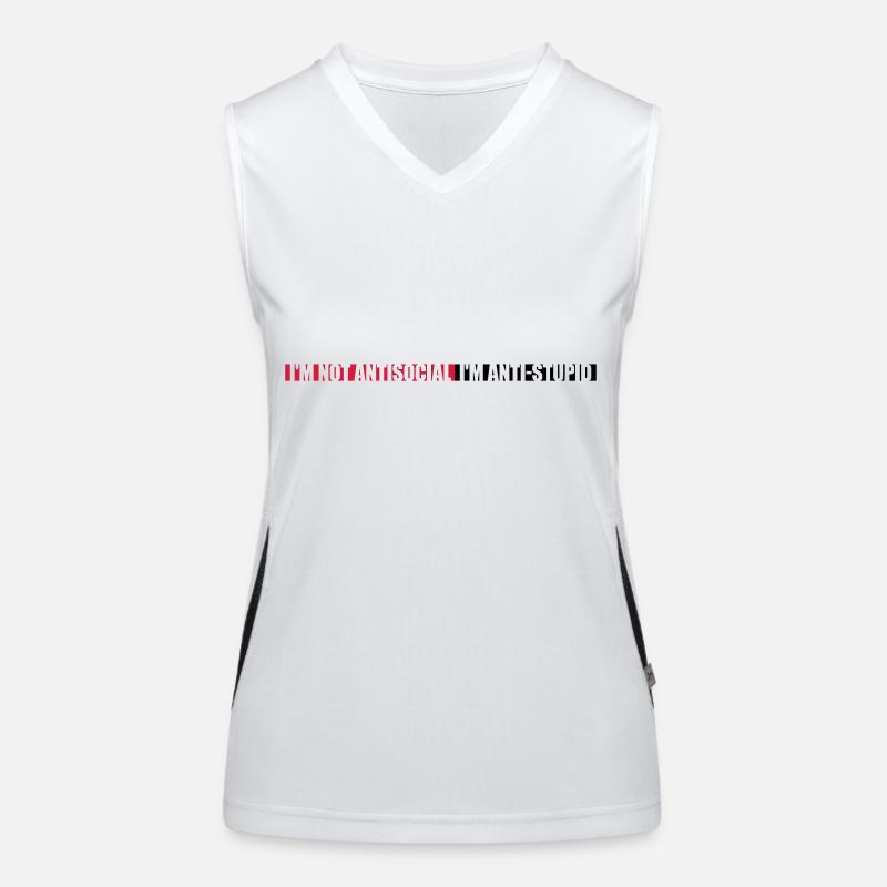 not antisocial anti stupid Funktionelles Kontrast-Tank Top für Frauen