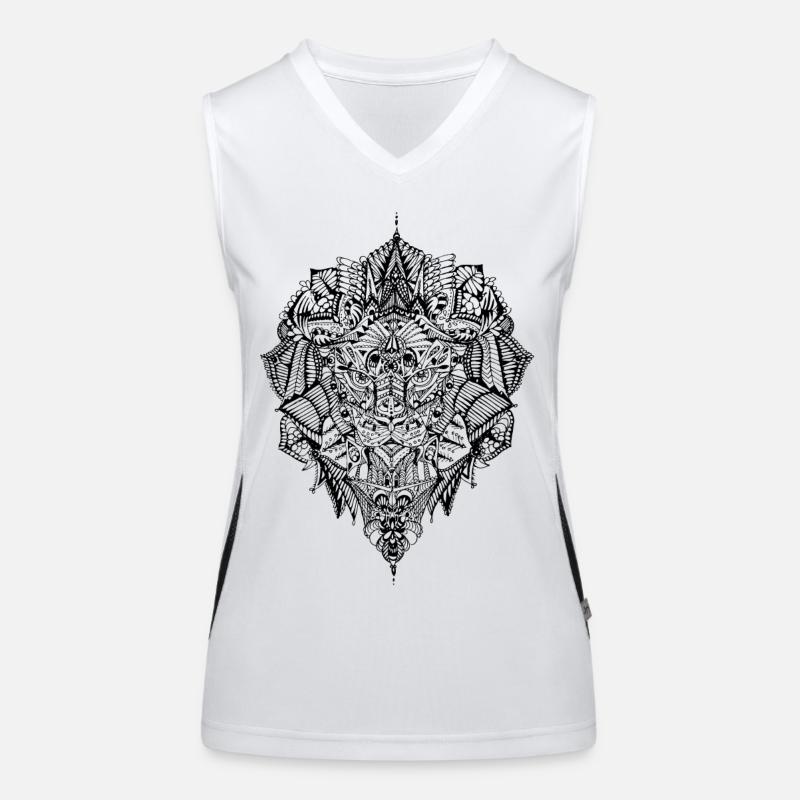 Loewe doodle - Women's Functional Contrast Tank Top - white/black