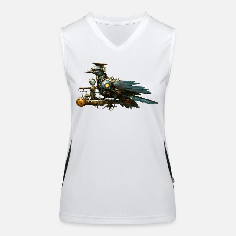 Steampunk Vogel Funktionelles Kontrast-Tank Top für Frauen