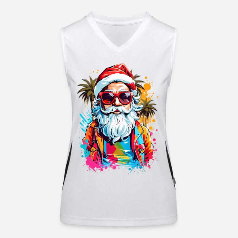 Coole Weihnachtsmann Funktionelles Kontrast-Tank Top für Frauen