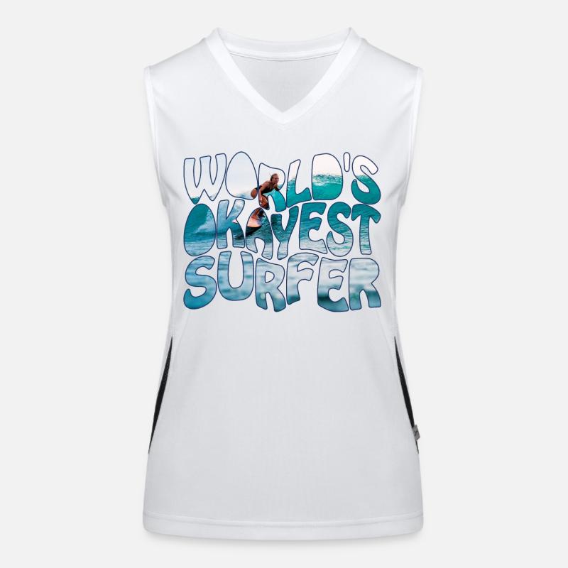 World’s okayest surfer Funktionelles Kontrast-Tank Top für Frauen