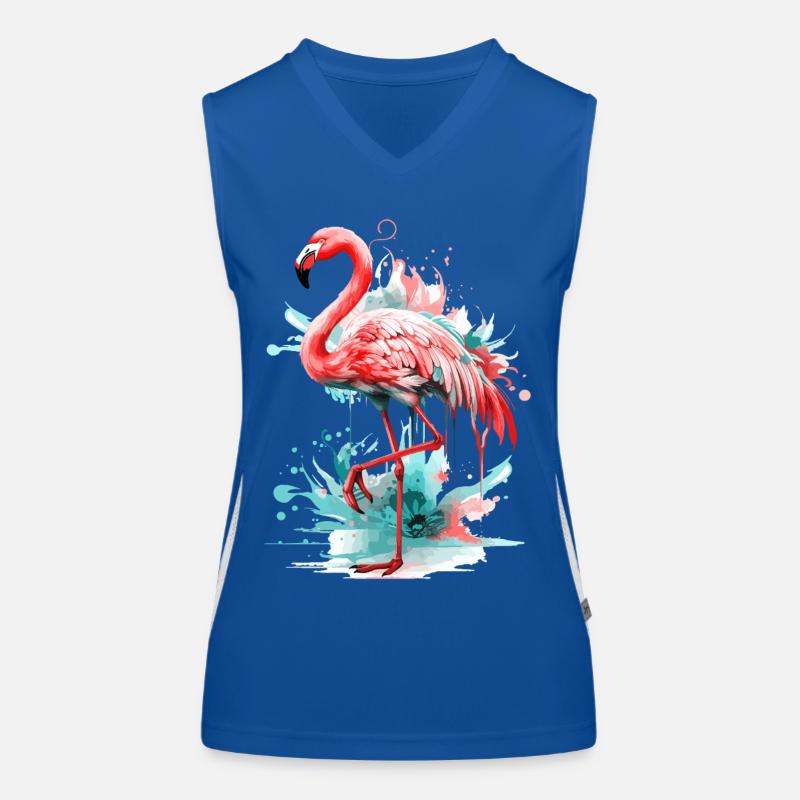 Flamingo Bird Exotic Summer Splash Pink Pink Women's Functional Contrast Tank Top