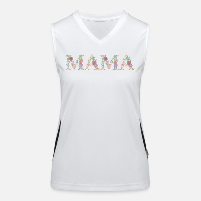 Mama Blumen Floral Schrift Beste Mutter Muttertag Funktionelles Kontrast-Tank Top für Frauen