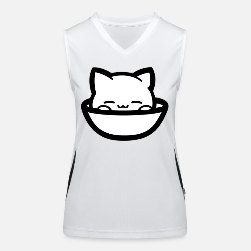 Chat confortable dans une gamelle Débardeur respirant contrasté Femme