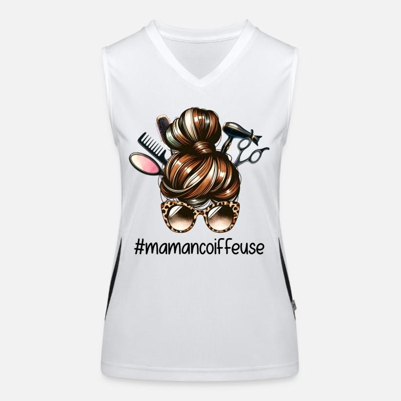 Chignon Mère Coiffeuse Super Maman Coiffeuse Débardeur respirant contrasté Femme