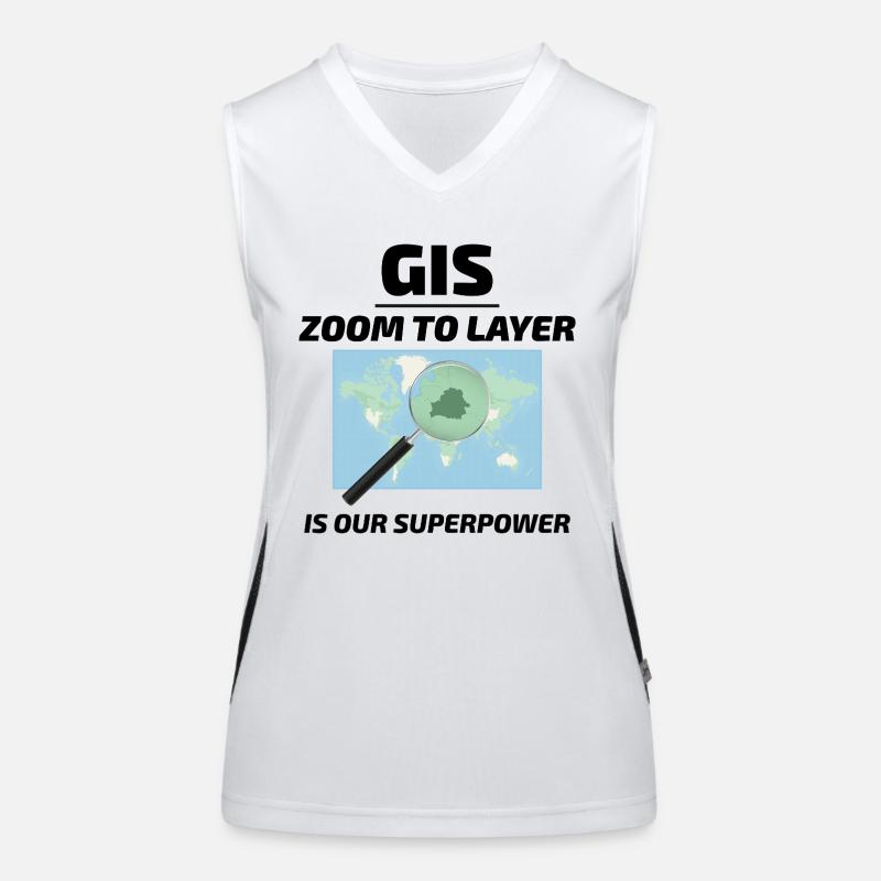 GIS Zoom to Layer Mapping Geospatial Tech Funktionelles Kontrast-Tank Top für Frauen