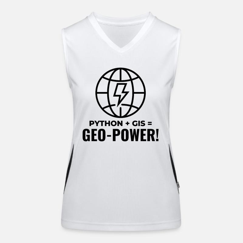 Python SIG Géo-Puissance Programmation Géospatial Débardeur respirant contrasté Femme