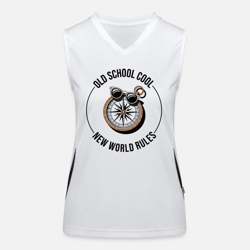 Old School Cool New World Rules Compass Women's Functional Contrast Tank Top