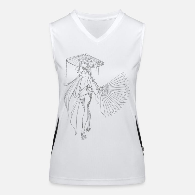 schwarz Mio. Funktionelles Kontrast-Tank Top für Frauen
