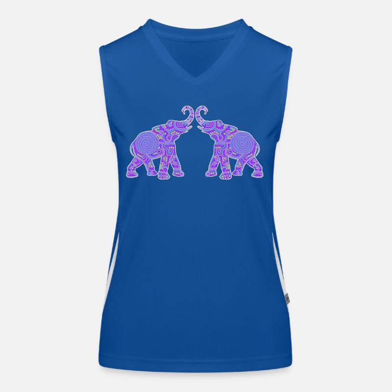 Wonderful Dot Work - Two ELEPHANTS 1 Women's Functional Contrast Tank Top