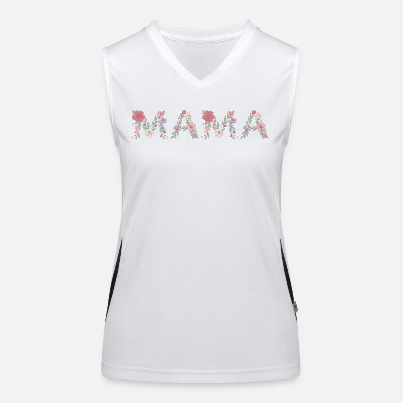 Mama Blumen Floral Schrift Beste Mutter Muttertag Funktionelles Kontrast-Tank Top für Frauen