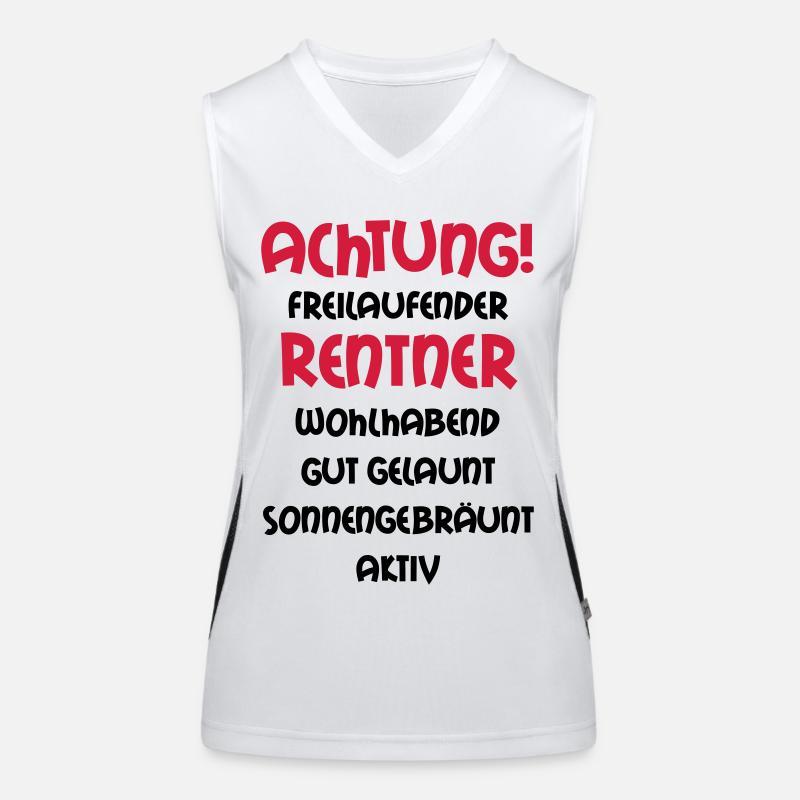 Achtung freilaufender Rentner, wohlhabend, gut Funktionelles Kontrast-Tank Top für Frauen
