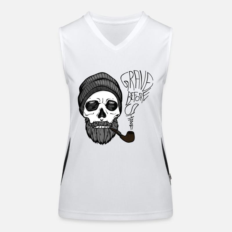 Grave before shave - beard design - 100% beard Women's Functional Contrast Tank Top
