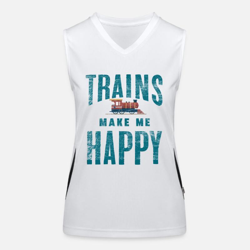 Züge Eisenbahn Funktionelles Kontrast-Tank Top für Frauen
