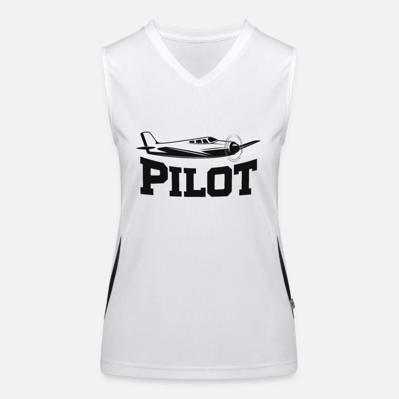 Piloten Flugzeug Geschenk Funktionelles Kontrast-Tank Top für Frauen
